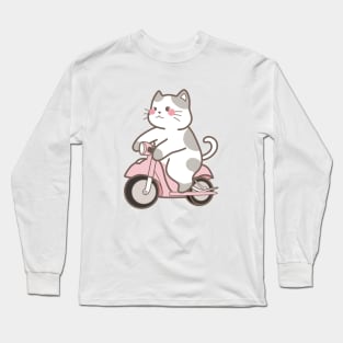 Meao riding motorcycle Long Sleeve T-Shirt